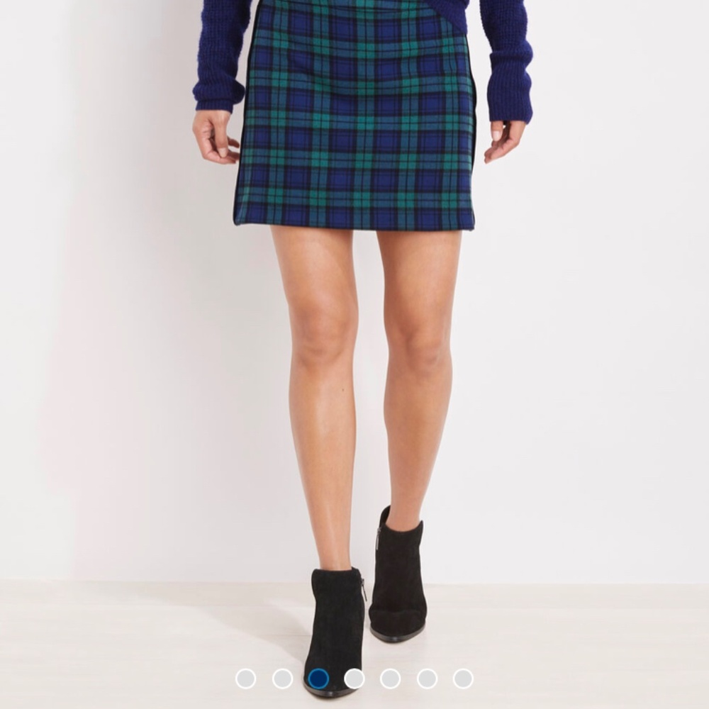 🌺Vineyard Vines Blackwatch Ponte Plaid Skirt Green Blue Tartan - Picture 3 of 7